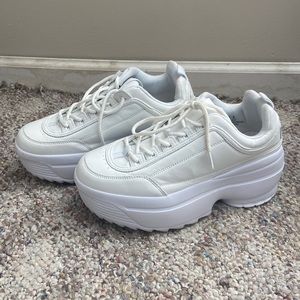 Trendy White Platform Shoes